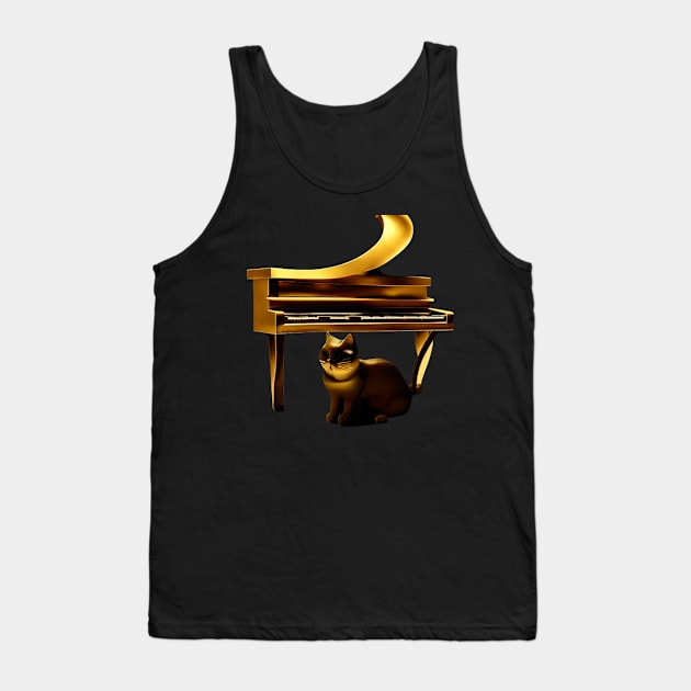 Cats And Pianos Tank Top by Musical Art By Andrew